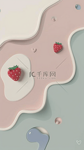 清新手背景图片_清新可爱半透明液体草莓手机壳背景