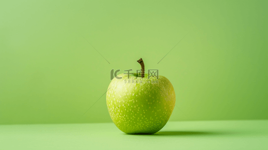立体树叶背景图片_简约夏季清新立体青苹果的背景