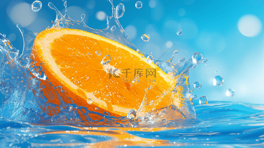 水里面的鱼背景图片_把橙子扔进水里溅起水花的背景