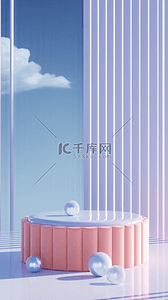 夏天蓝紫色长虹玻璃产品展示空间背景素材