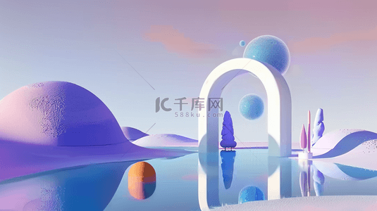 球镜背景图片_夏日蓝紫色水面抽象概念空间空镜背景图
