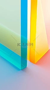 玻璃质感蓝色背景图片_彩色果冻玻璃质感抽象概念空间8背景素材