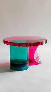 蓝粉色抽象展台玻璃质感产品展台图片