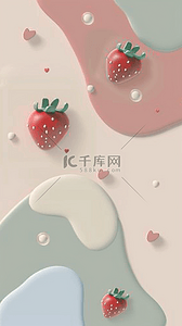 清新手背景图片_清新可爱半透明液体草莓手机壳背景