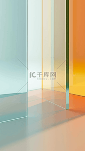 玻璃质感蓝色背景图片_彩色果冻玻璃质感抽象概念空间5素材