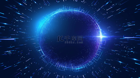 蓝色科技光圈粒子科技圆设计图