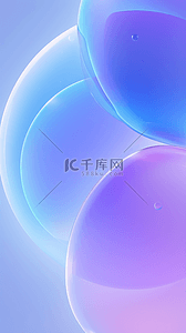 蓝紫色透明玻璃磨砂玻璃几何圆玻璃背景图