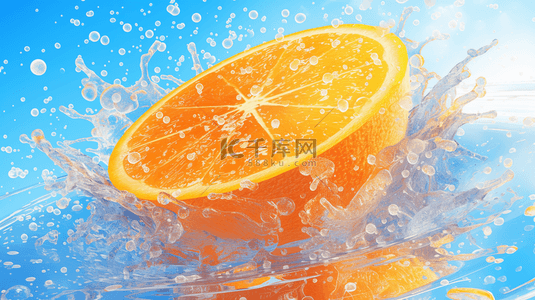 溅起的水纹背景图片_把橙子扔进水里溅起水花的背景