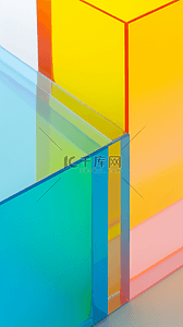 橙色几何渐变背景背景图片_彩色果冻玻璃质感抽象概念空间9背景图