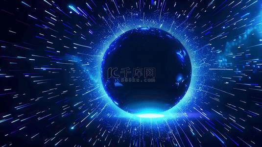 蓝色科技光圈粒子科技圆背景素材
