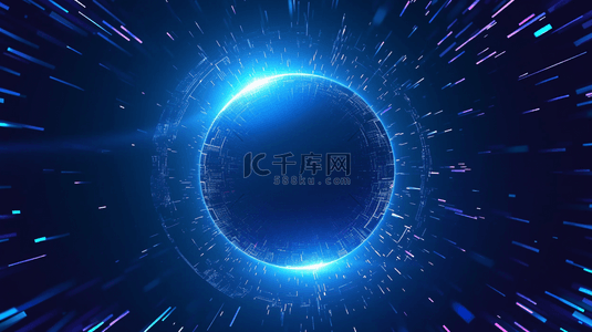 蓝色科技光圈粒子科技圆图片