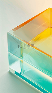 玻璃质感蓝色背景图片_彩色果冻玻璃质感抽象概念空间2图片