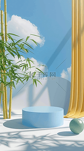端午节竹子竹叶产品展示台背景