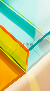 玻璃质感蓝色背景图片_彩色果冻玻璃质感抽象概念空间1设计
