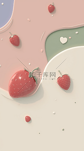 清新手机背景背景图片_清新可爱半透明液体草莓手机壳背景