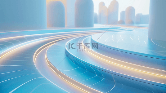 空间隧道背景图片_蓝色平面设计纹理光线隧道的背景