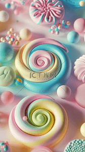 糖果儿童节背景图片_六一儿童节彩色糖果设计