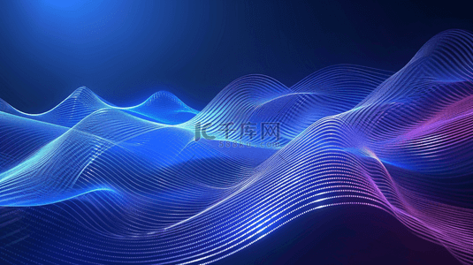 科技色彩背景图片_蓝色彩光科技艺术风格飘逸流线抽象商务背景