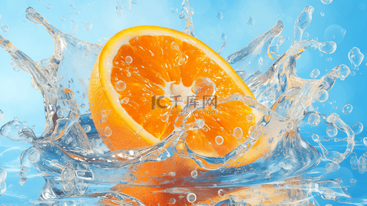 溅起的水纹背景图片_把橙子扔进水里溅起水花的背景