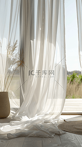 室内窗帘窗纱空间场景产品展示空间背景图片