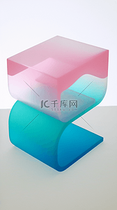 蓝粉色抽象展台玻璃质感产品展台背景图片