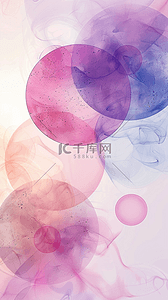 磨砂渐变质感背景图片_六一儿童节粉紫色透明圆气泡背景