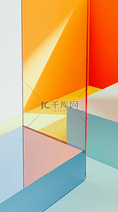渐变蓝色背景图片背景图片_彩色果冻玻璃质感抽象概念空间6背景图片