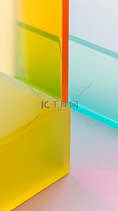 玻璃质感蓝色背景图片_彩色果冻玻璃质感抽象概念空间背景图
