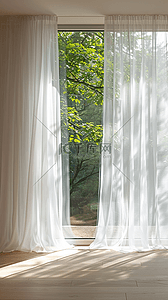 室内窗帘窗纱空间场景产品展示空间背景图