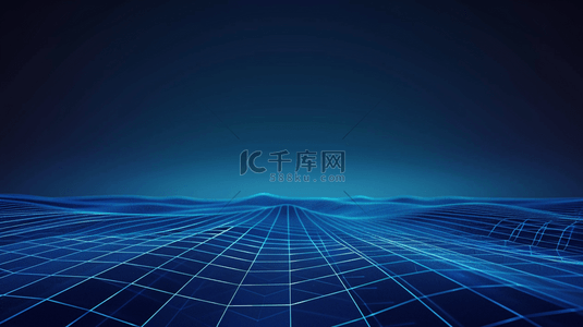 方块蓝色背景图片_蓝色商务科技空间方块网状线条链接的背景