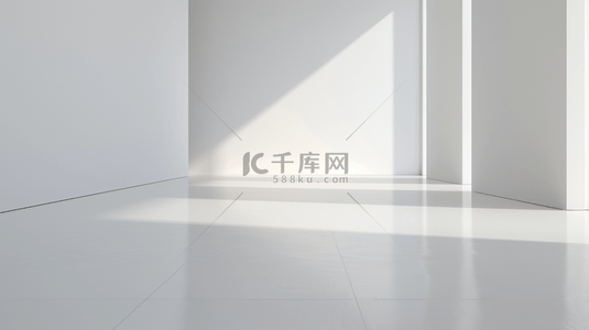 恐怖走廊背景图片_白色空间墙面地面的阳光照射的背景