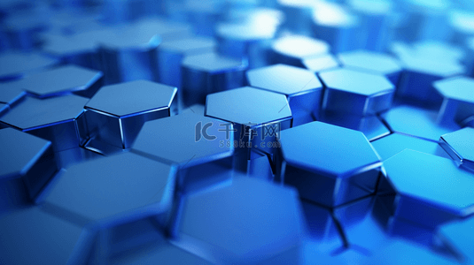 网络科技名片背景图片_蓝色科技菱形形状纹理网状空间的商务背景