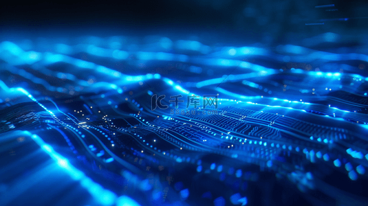 蓝色高科技灯光纹理线路场景的商务背景