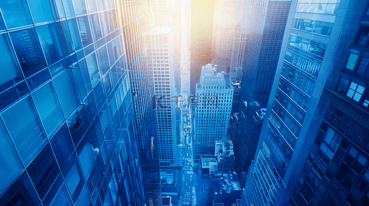 商务高端城市背景图片_立体商务高端现代楼房建筑的背景