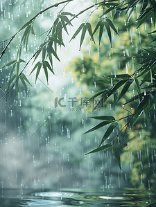 树枝树叶背景图片_户外雨季河面上树枝树叶的背景