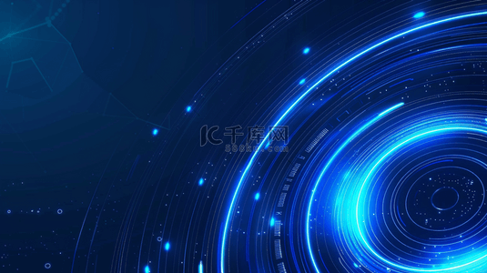旋转蓝色背景图片_蓝色科技流线星光纹理空间的商务背景