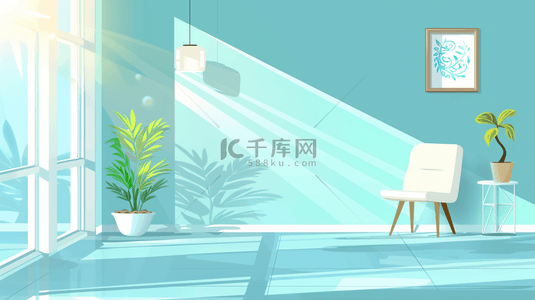 室内绿植墙背景图片_清新浴室里室内阳光照射墙面上的背景