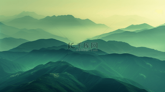 国潮风山峰和牡丹背景图片_大自然朦胧风景风光山脉山峰的背景