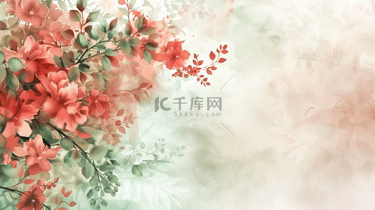 中式国画艺术绘画风格树枝花朵的背景