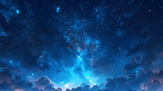 流星背景背景图片_夜晚蓝色星空流星划过的背景