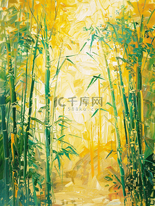 手绘绘画森林竹子竹叶的背景