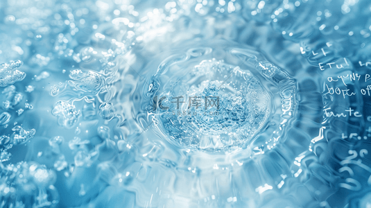 冒泡背景背景图片_浅蓝色水光水纹场景水珠的背景