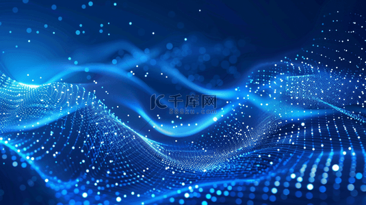 蓝色风格背景图片_蓝色科技数据星光网状链接商务背景