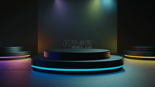 鼠标形状背景图片_黑色空间场景舞台台阶展示的背景