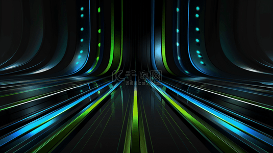 高速免费背景图片_黑绿色光线汇聚聚焦高速的背景