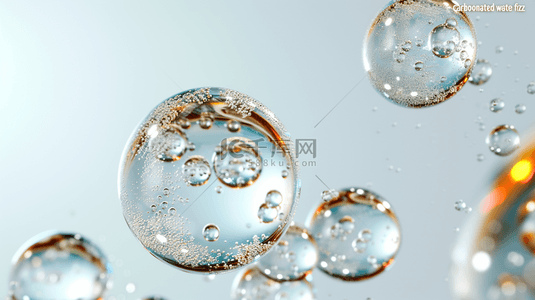 晶莹水晶玻璃球玻璃杯气泡的背景
