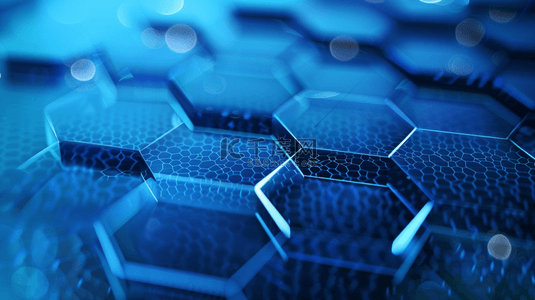 菱形科技背景图片_蓝色科技菱形形状纹理网状空间的商务背景