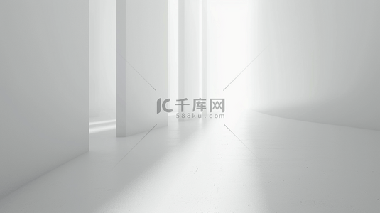 恐怖走廊背景图片_白色空间墙面地面的阳光照射的背景