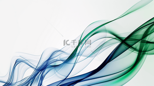 蓝绿色科技线条流线艺术风格抽象商务背景