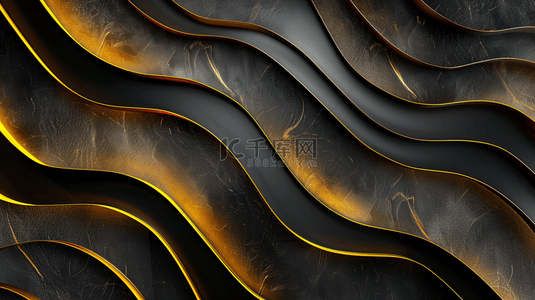 黑色纹理金边质感艺术风格抽象商务背景